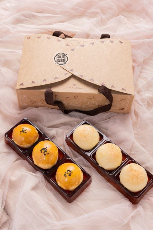 預購【肆月商鋪】花好月圓禮盒(3入月娘酥，3入鴛鴦蛋黃酥)